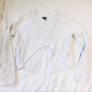 Cropped Sweater With Forked Back